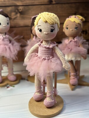 crochet doll, amigurumi doll,crochet ballerina,baby shower gift,birthday gift,knitted doll,ballerina doll,crochet for gift,crochet animals - image3
